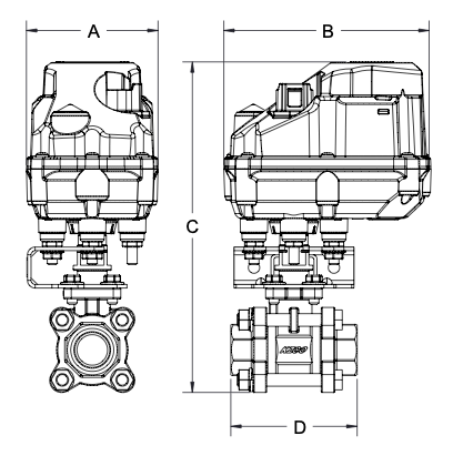 Stainless Steel 3-Piece, 2-Way Ball Valves